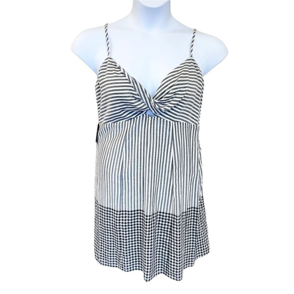 🌷Express Striped Twisted Bust Sleeveless Spaghetti Strap Top Sz L NWT
